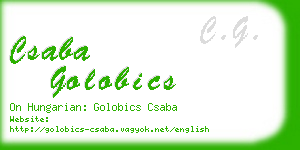 csaba golobics business card